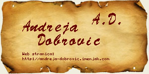 Andreja Dobrović vizit kartica